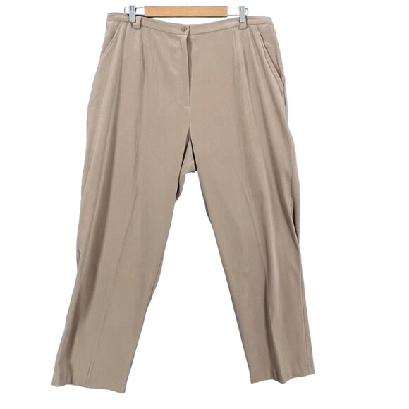 Coldwater Creek Womens Stretch Comfort Slacks Trousers Tan Size 20 -‎ READ - Picture 1 of 7